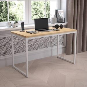 Olympus 1.2m office desk Workstation with white metal frame
